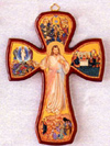 Divine Mercy Wooden Wall Cross - 12-Inch