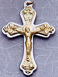 Gold on Silver Metal Crucifix - 2-Inch