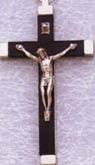 Wood & Metal Bound Crucifix - Black - 3.75-Inch