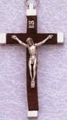 Wood & Metal Bound Crucifix - Brown - 3.75-Inch