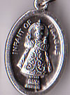 Infant of Prague Oxidized Oval Medal