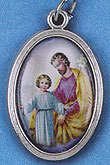 St. Joseph Oxidized Picture Medal