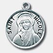 St Nicole Sterling Silver Medal on 18" Chain