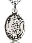 St Angela Small Sterling Silver Medal