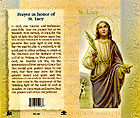 St. Lucy Biography Prayer Card