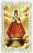 Infant of Prague Linen Prayer Card