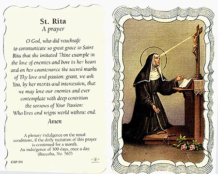 rita st prayer patron card saint saints impossible linen discountcatholicproducts catholic jesus santa cascia cards marriage altar