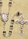 Black Glass Bead Double-Capped Rosary