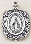 0.75-Inch Round Intricate Sterling Silver Miraculous Medal