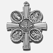Sterling Silver Medal Ornate 4 Way Cross