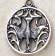 Sterling Silver Ornate Holy Spirit Medal on chain