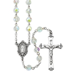 7 mm Tin Cut Crystal Beads-Crystal Aurora Borealis Rosary