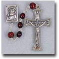 Oval Wood Beads Maroon Rosary