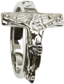 Large Sterling Silver Crucifix Ring, Size 7 - 12