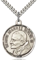 Sterling Silver St. Pope John Paul II Pendant on 24 inch Chain