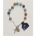 Multi-color crystal rosary bracelet
