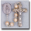 Double Capped Pearl Beads-Cream Colored Rosary