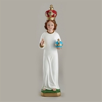 Infant of Prague Statue with Plaster Crown - 16-Inch