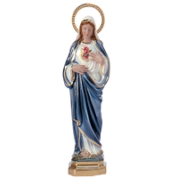 Immaculate Heart of Mary Pearlized Plaster Italian Statue - 12-Inch