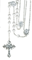 Pearl Lasso Wedding Rosary - Silver