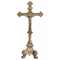 Three Point Base Brass Crucifix