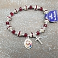 Red Crystal Christmas Rosary Bracelet