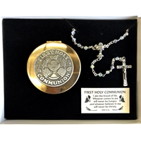 Girl's Communion Rosary and Case Set