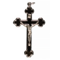 2 Inch Black Metal Bound Crucifix Pendant