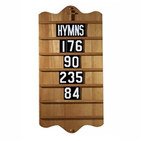 Wall Mount Hymn Board - Pecan Finish