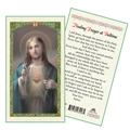 Sacred Heart of Jesus - Healing Prayer at Bedtime Laminated Prayer Card