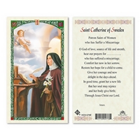 Saint Catherine of Sweden Laminated Prayer Card