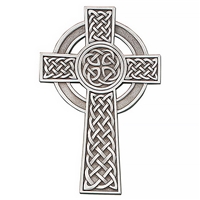 Fine Pewter Celtic Wall Cross - Silver Finish - 8-Inch