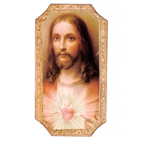 Sacred Heart of Jesus Florentine Plaque - 4.75 x 9-Inch