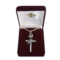 Confirmation Holy Spirit and Sacred Heart Cross Necklace