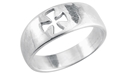 Sterling Silver Pierced Cross Ring - Sizes 6 - 12