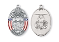 Sterling Silver Oval Protect Us Military Medal