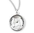Saint Monica Sterling Silver Medal with 18-Inch Chain