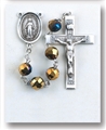 Metallic Gold Tin Cut Crystal Rosary