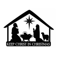Nativity Stable Christmas Auto Magnet - Keep Christ in Christmas