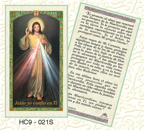 Divine Mercy Spanish Prayer Card And Chaplet 