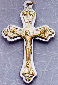 Gold on Silver Metal Crucifix - 2-Inch