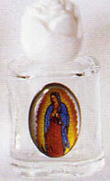 Glass Holy Water Bottle - Our Lady of Guadalupe - Without Water