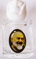 Glass Holy Water Bottle - Padre Pio - Without Water