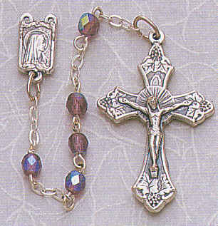 Amethyst Dainty Rosary, 4mm beads