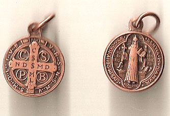 St. Benedict Copper Tint Oxidized Medal