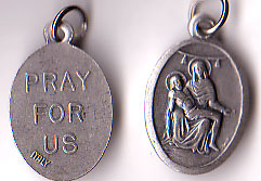Pieta Inexpensive Oval Medal