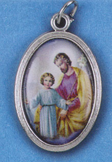 St. Joseph Oxidized Picture Medal