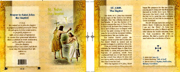 St. John the Baptist Biography Prayer Card