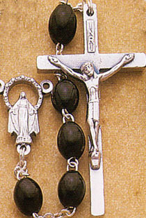 22 Inch Men&#39;s Rosary with Bakelite Black Beads