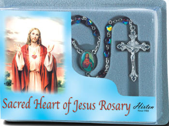 Sacred Heart Garnet Crystal Rosary